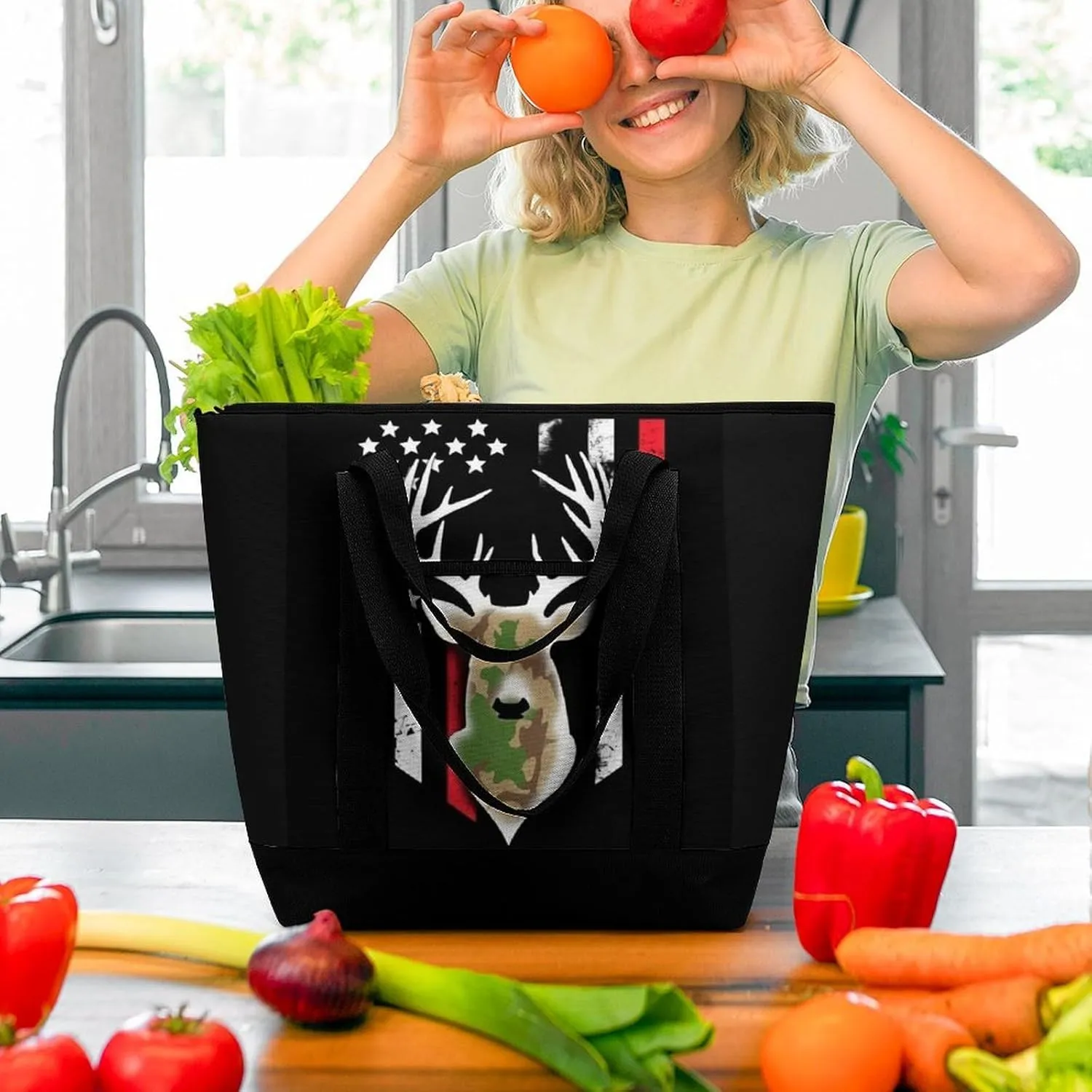Fashionable Commuter Tote Bag Large Insulated Work Handbag