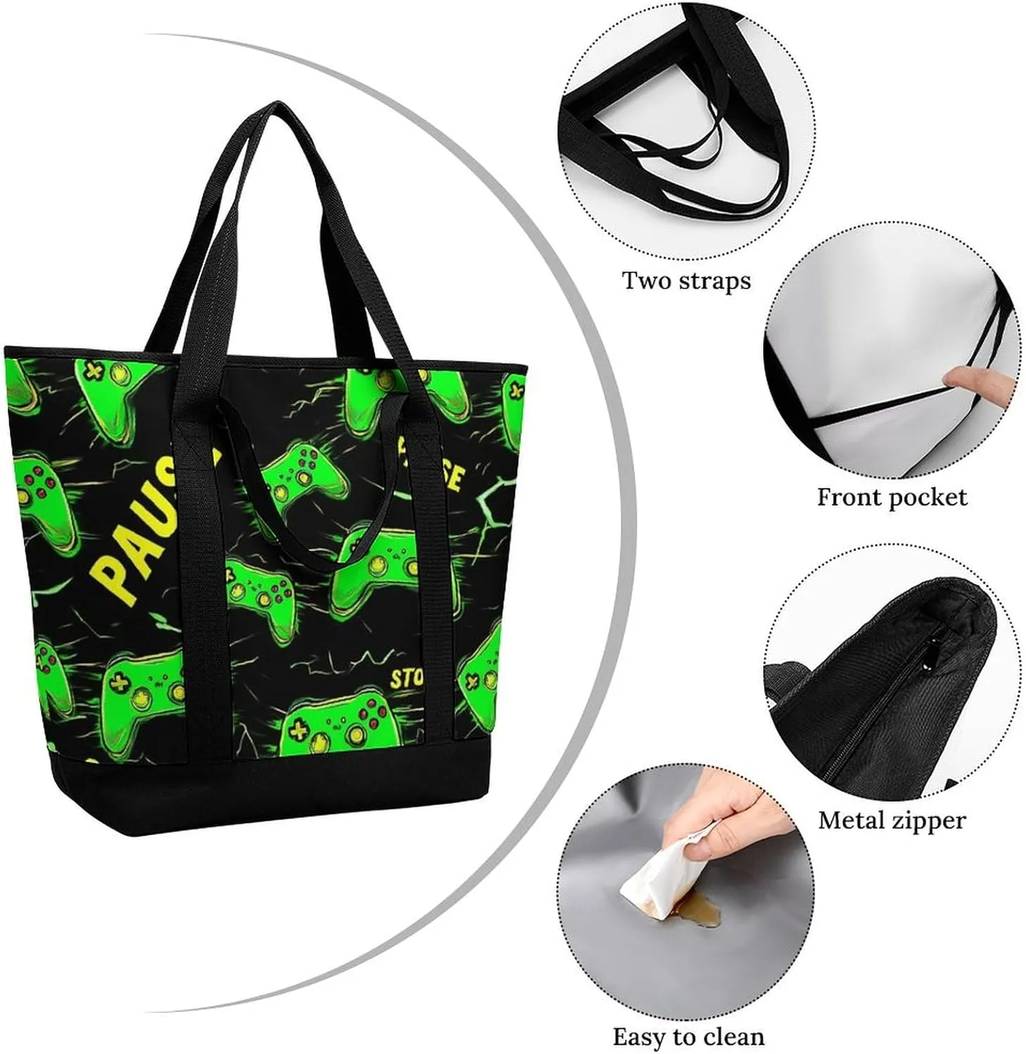 Fashionable Commuter Tote Bag Large Insulated Work Handbag