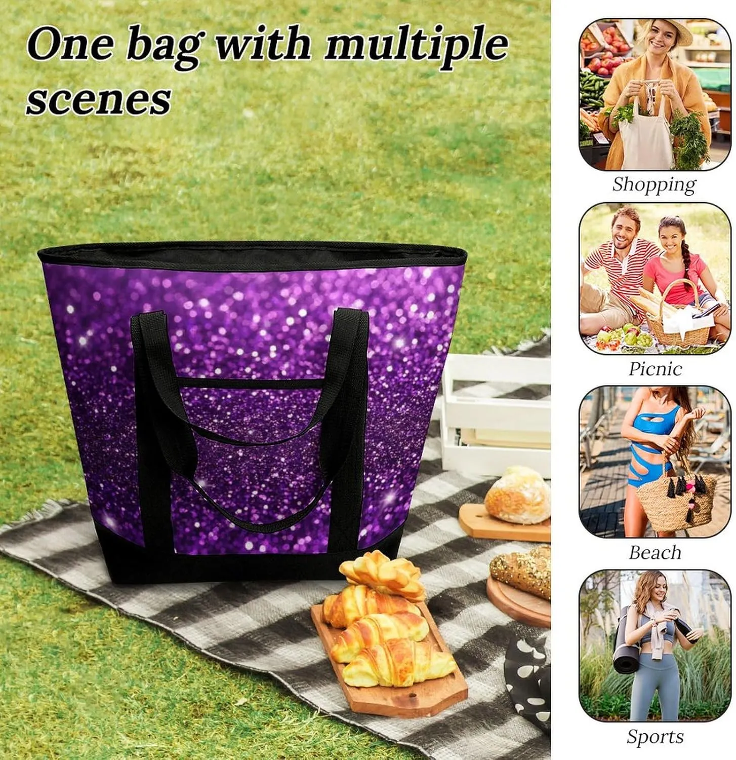 Fashionable Commuter Tote Bag Large Insulated Work Handbag