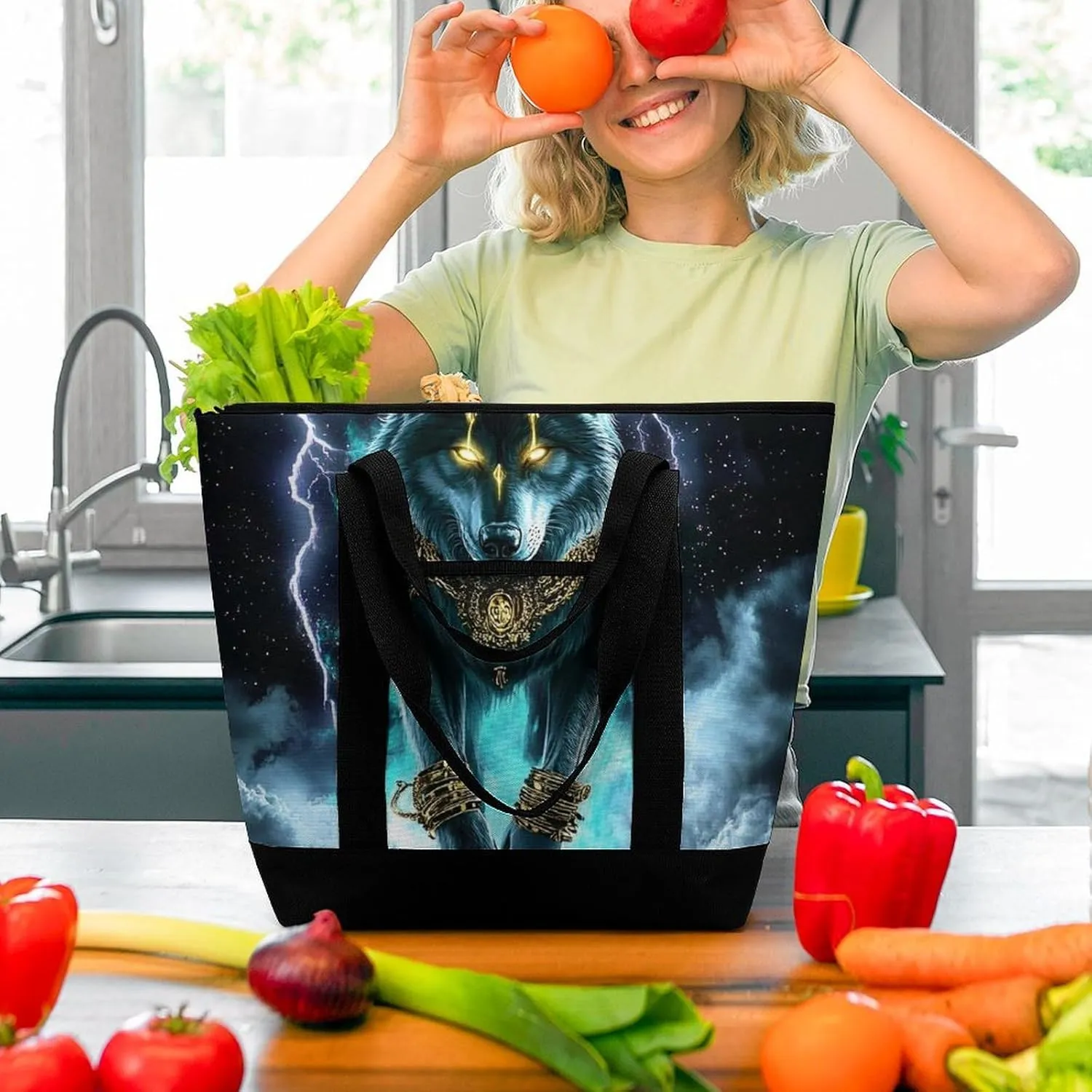Fashionable Commuter Tote Bag Large Insulated Work Handbag