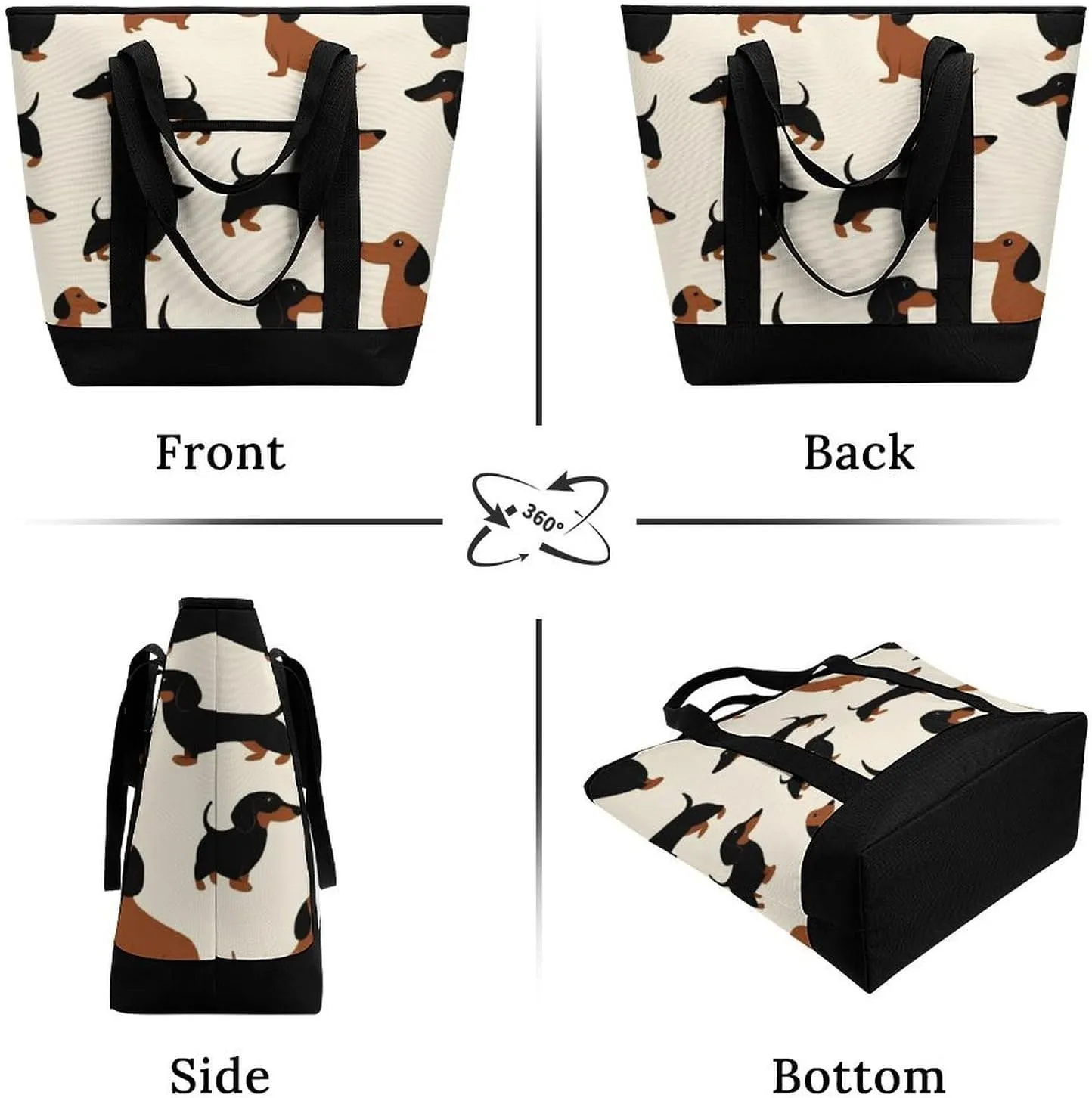 Fashionable Commuter Tote Bag Large Insulated Work Handbag