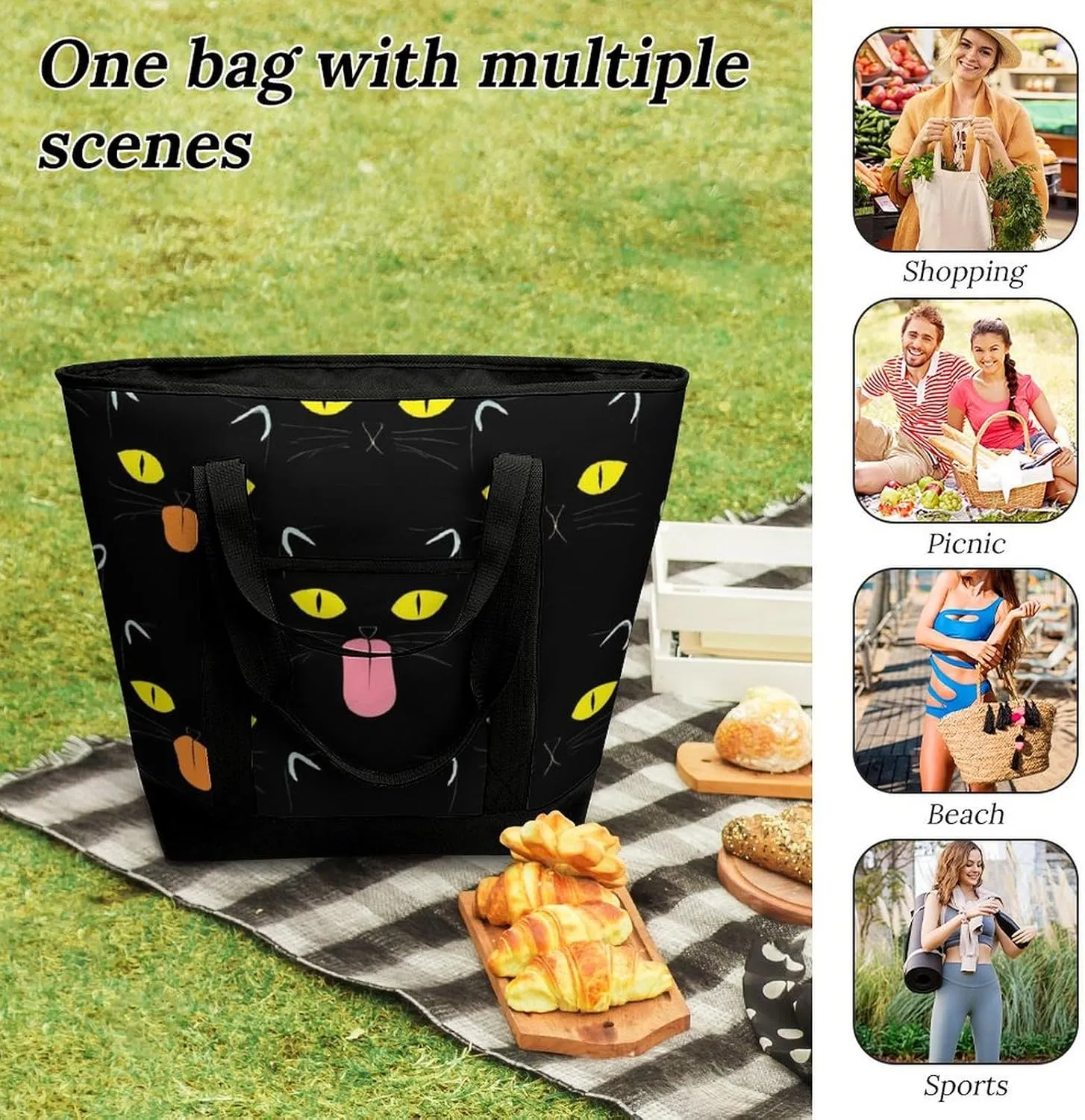Fashionable Commuter Tote Bag Large Insulated Work Handbag