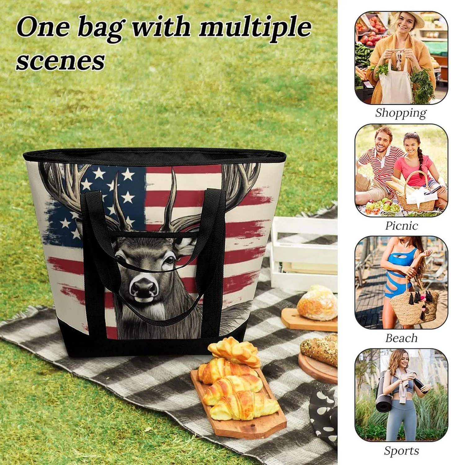Fashionable Commuter Tote Bag Large Insulated Work Handbag