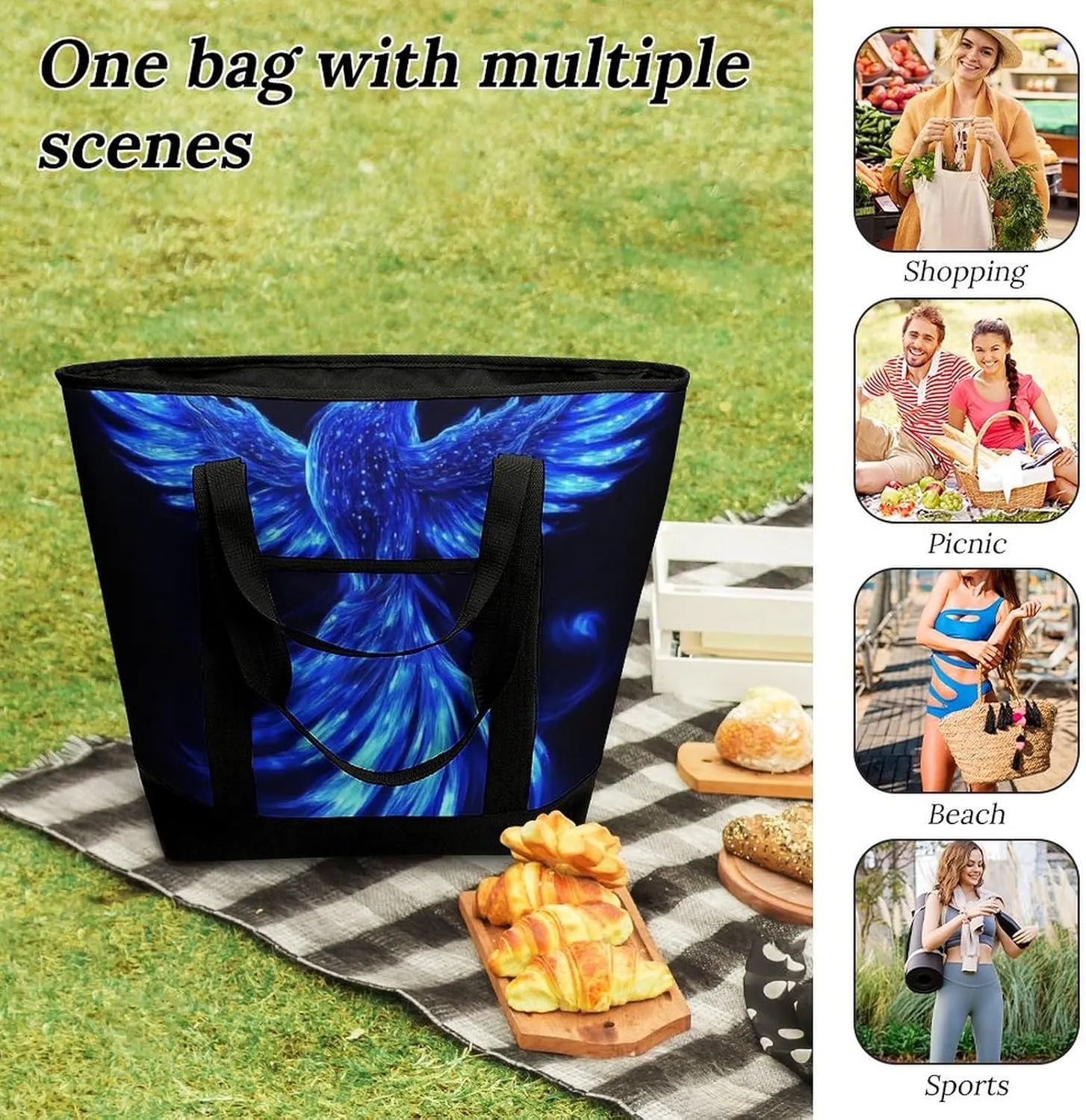 Fashionable Commuter Tote Bag Large Insulated Work Handbag