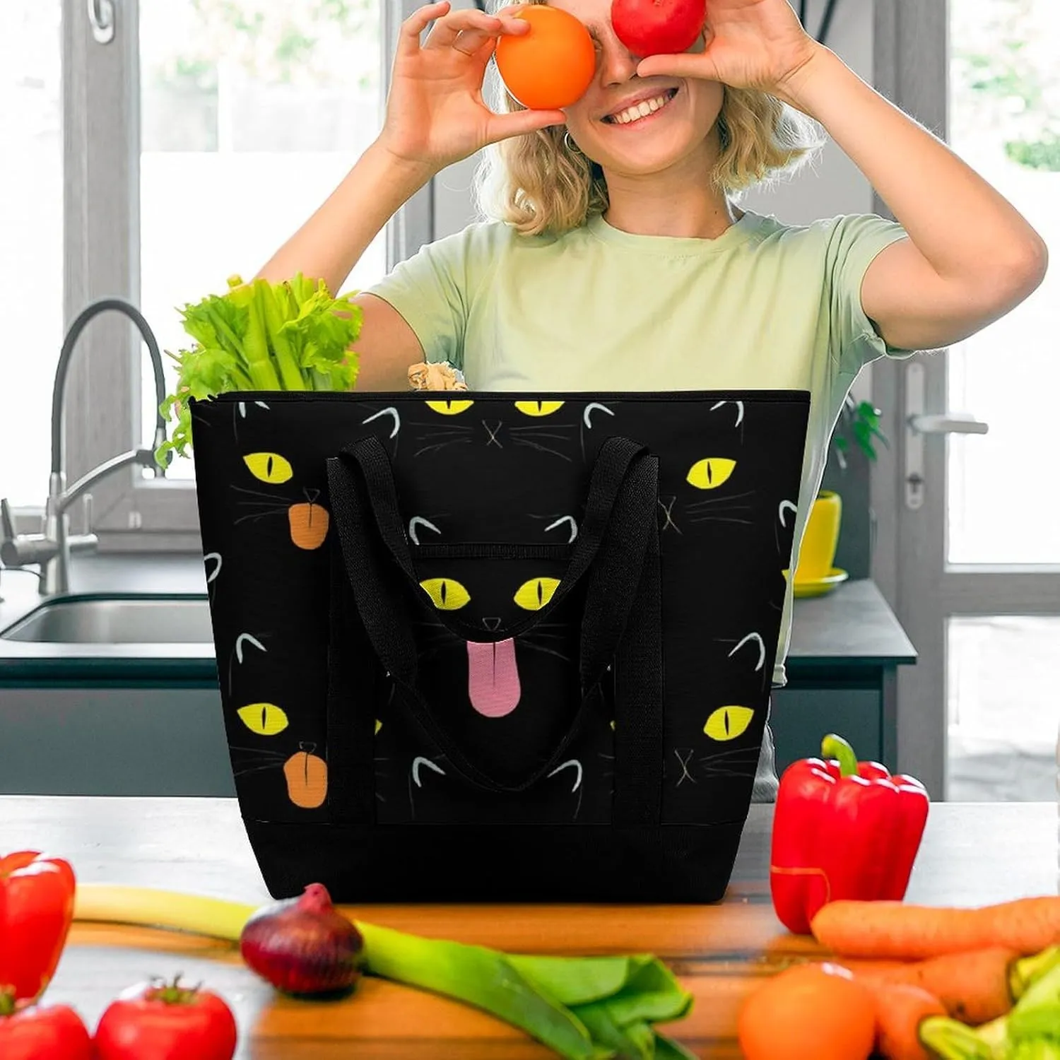 Fashionable Commuter Tote Bag Large Insulated Work Handbag