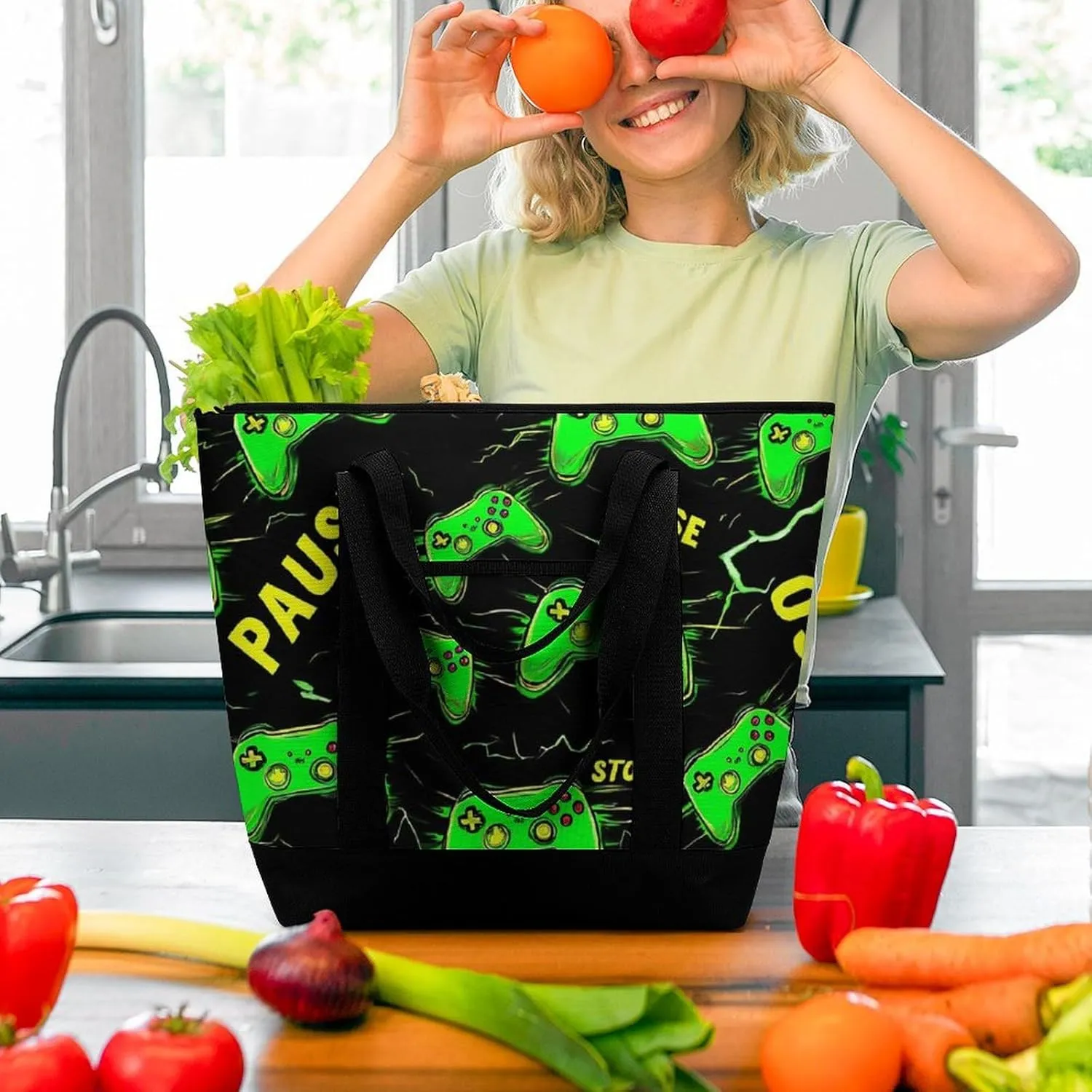 Fashionable Commuter Tote Bag Large Insulated Work Handbag