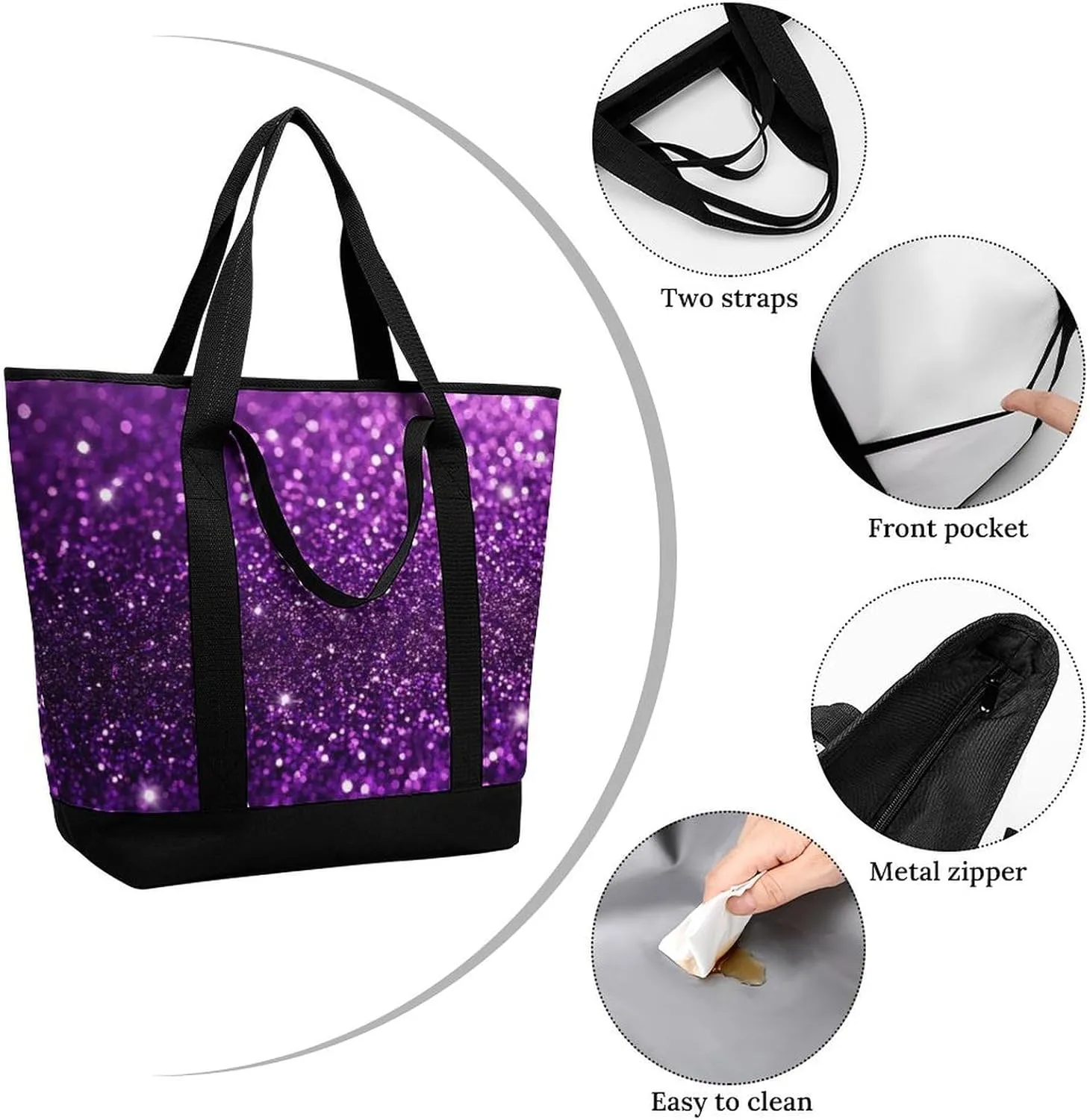 Fashionable Commuter Tote Bag Large Insulated Work Handbag