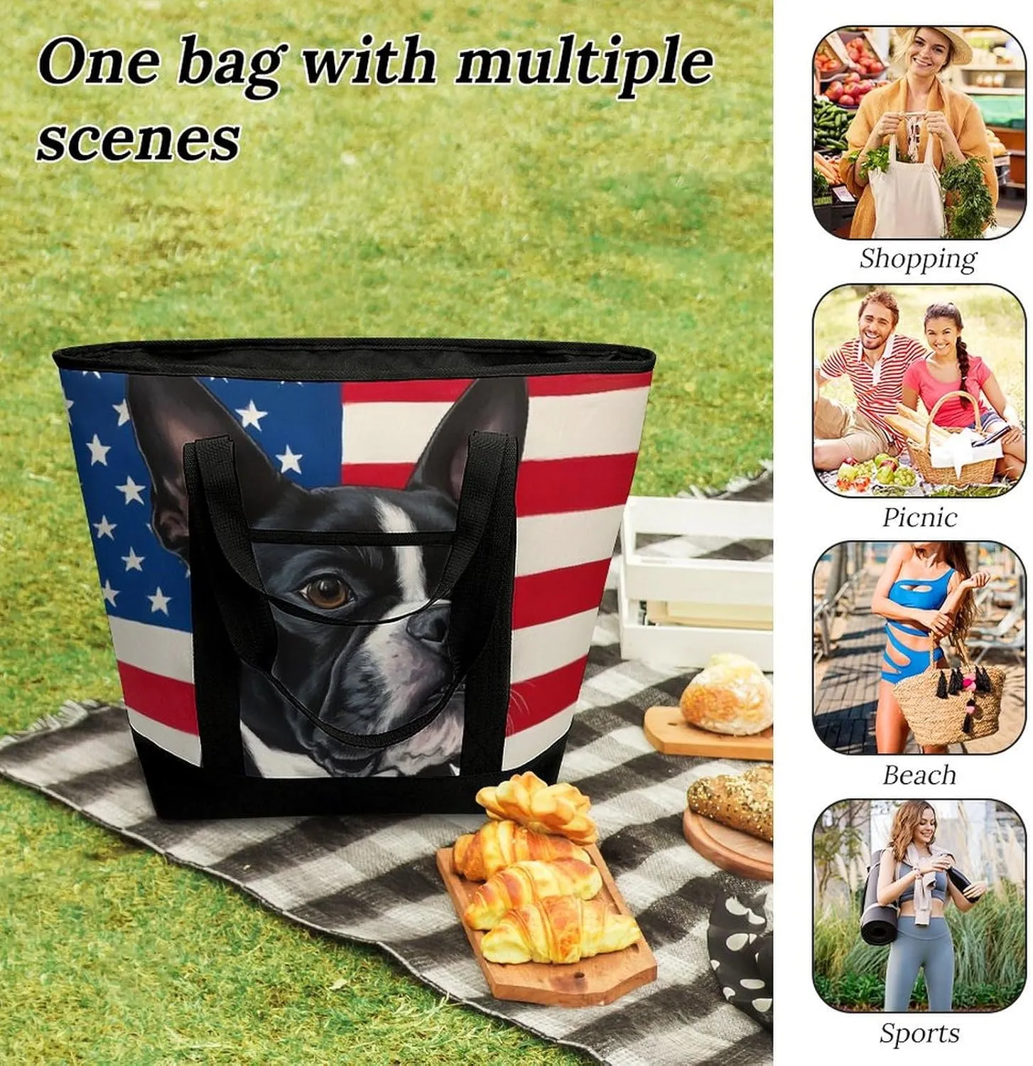 Fashionable Commuter Tote Bag Large Insulated Work Handbag