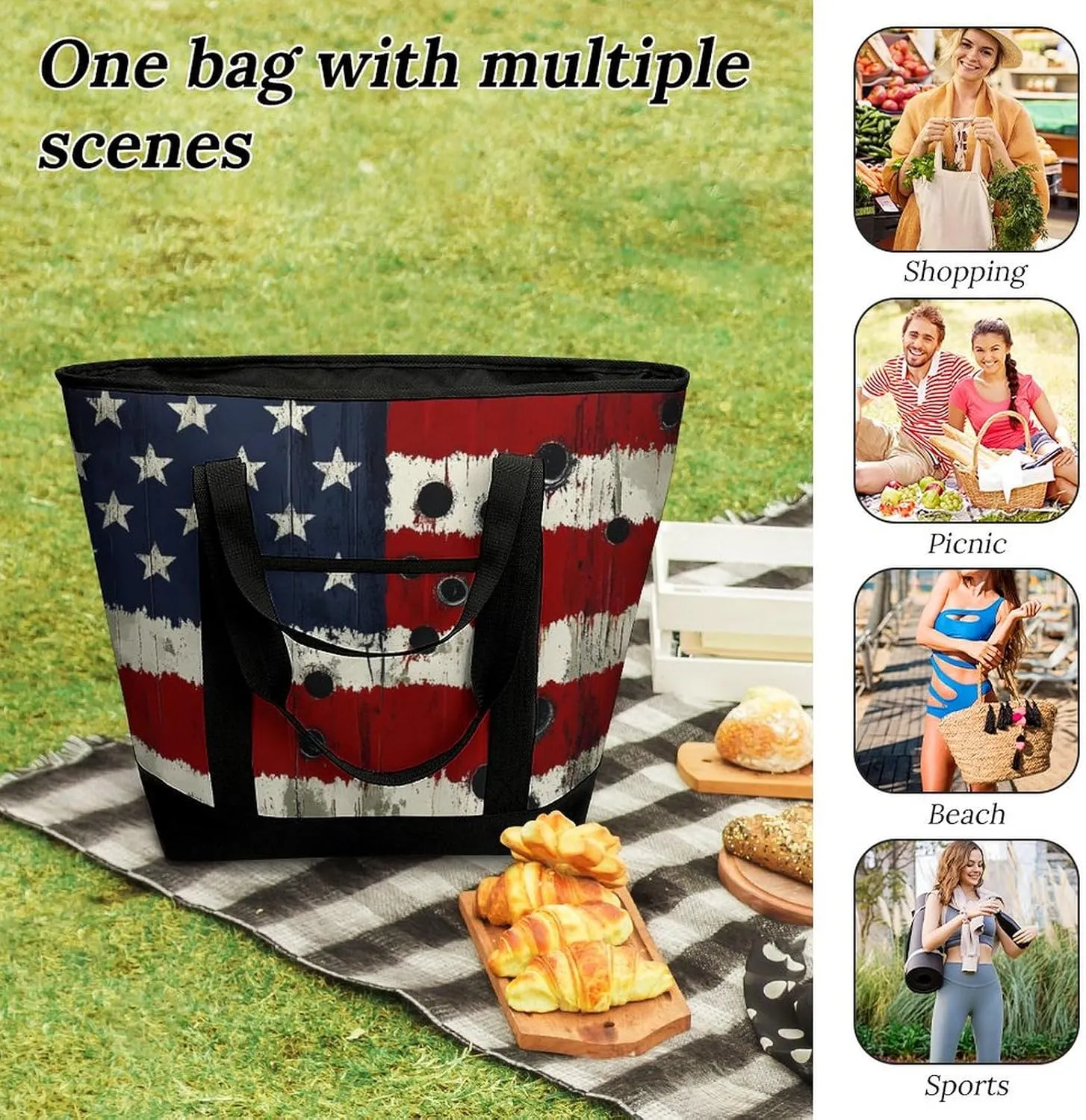Fashionable Commuter Tote Bag Large Insulated Work Handbag