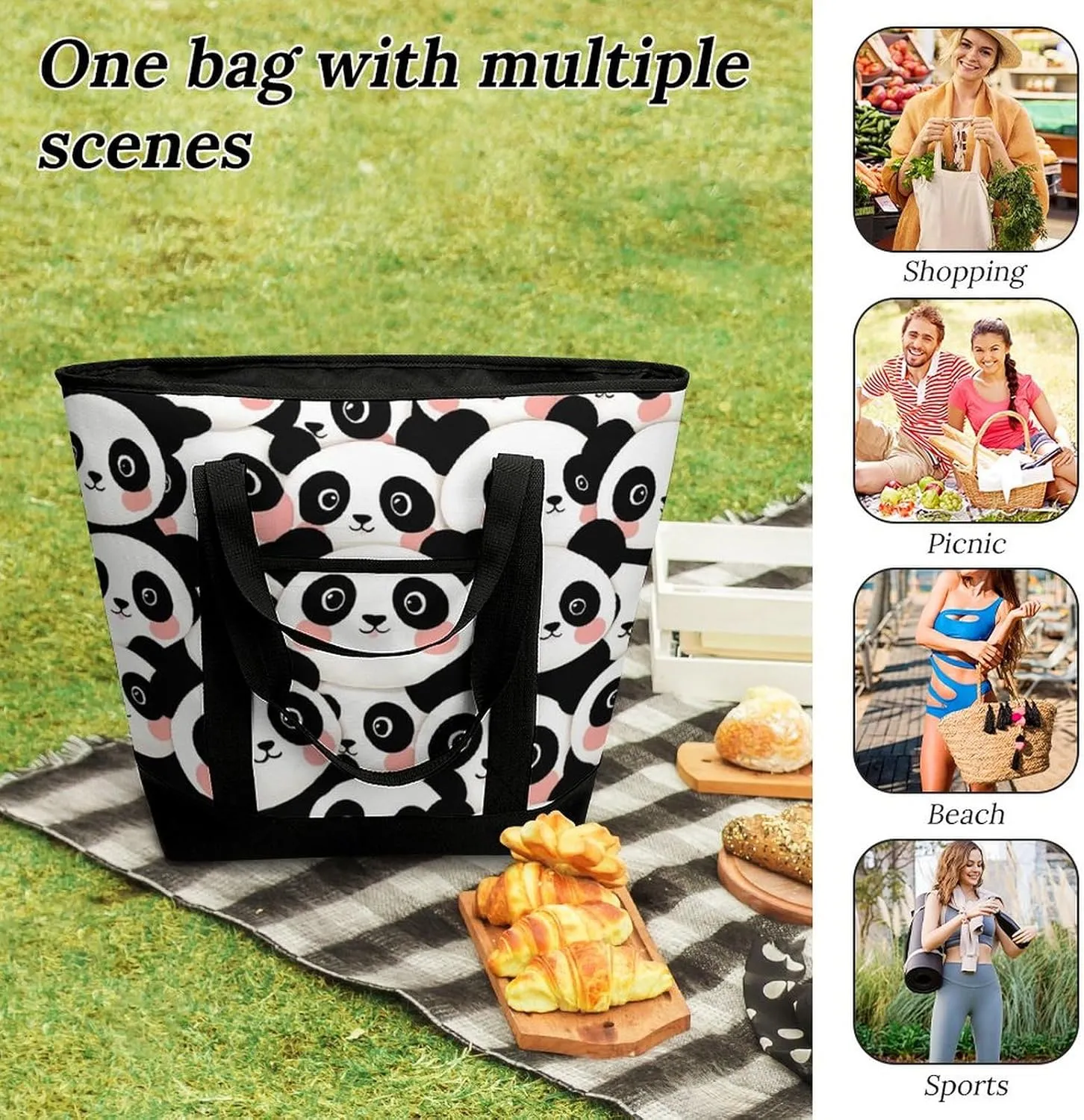 Fashionable Commuter Tote Bag Large Insulated Work Handbag