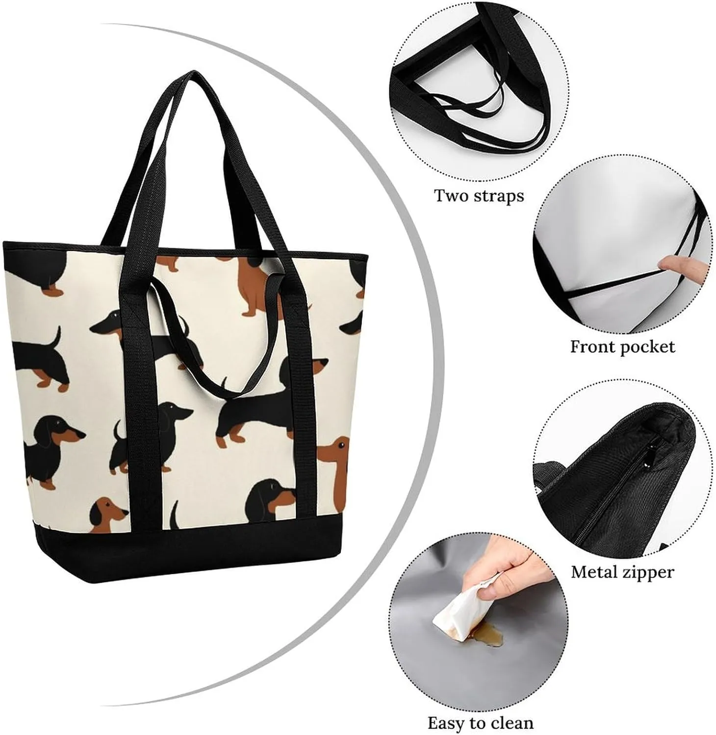 Fashionable Commuter Tote Bag Large Insulated Work Handbag