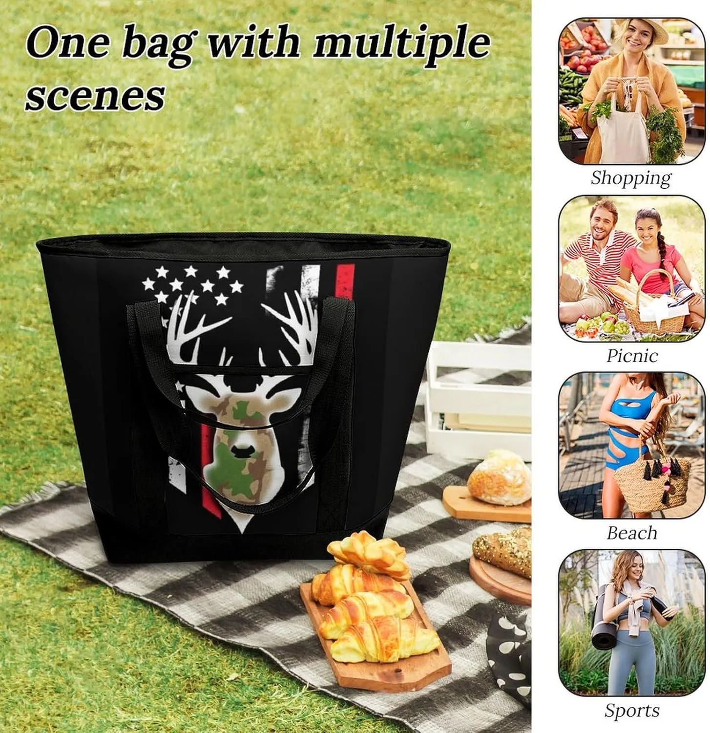 Fashionable Commuter Tote Bag Large Insulated Work Handbag