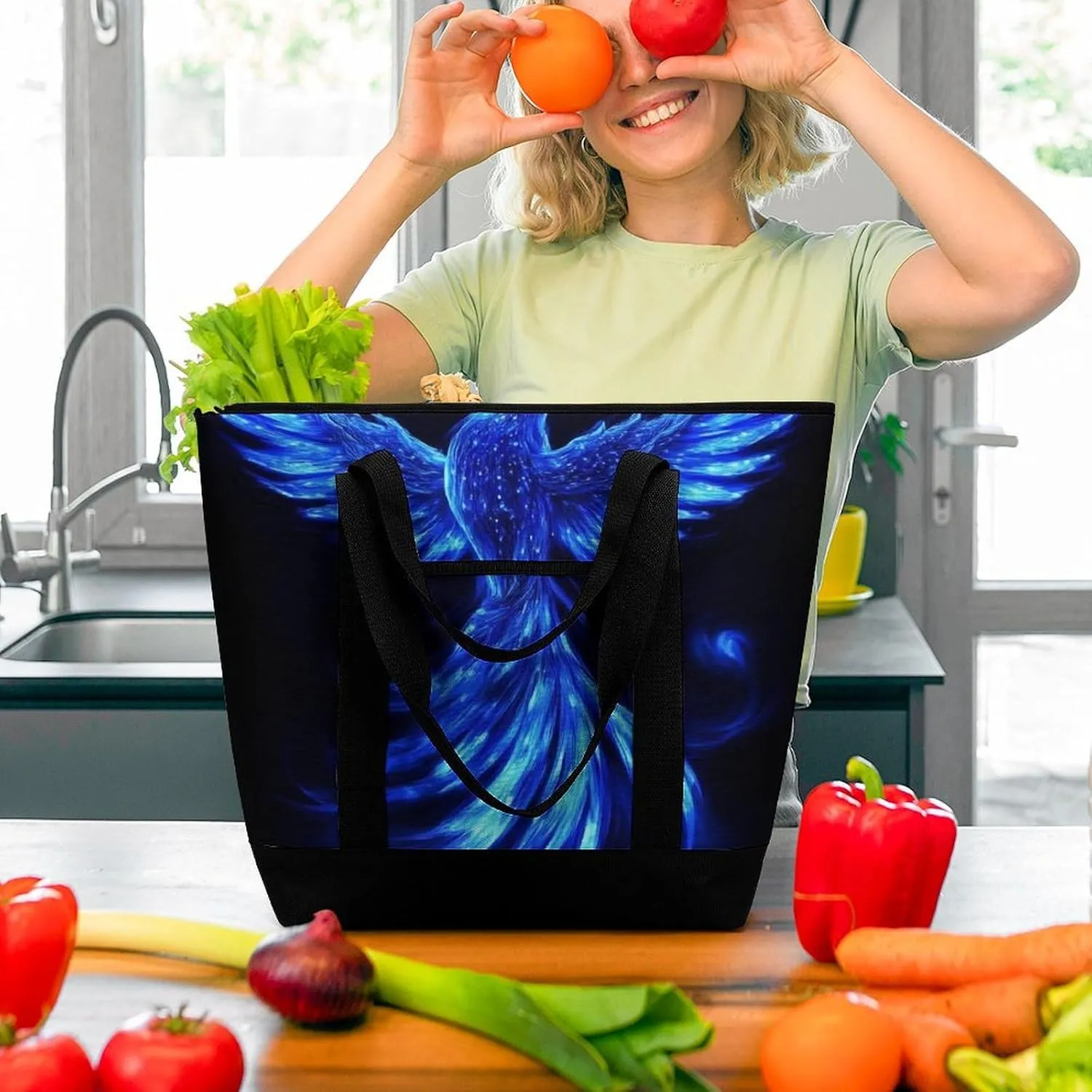 Fashionable Commuter Tote Bag Large Insulated Work Handbag