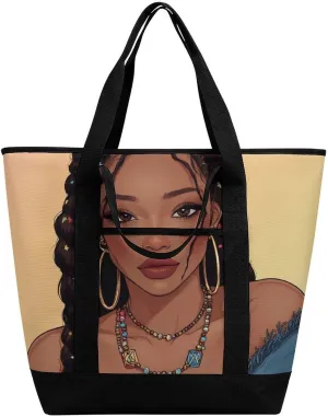 Fashionable Commuter Tote Bag Large Insulated Work Handbag