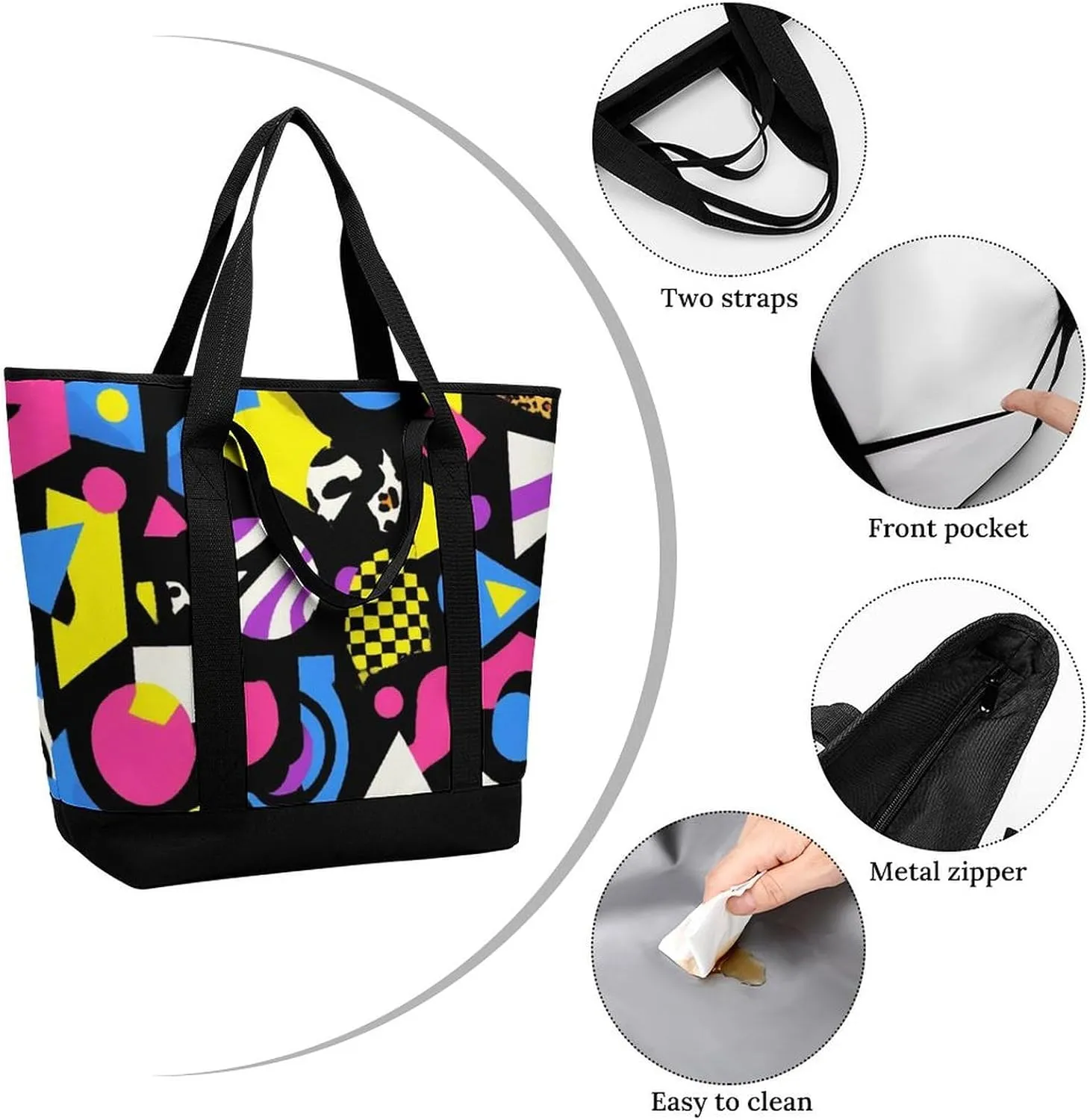 Fashionable Commuter Tote Bag Large Insulated Work Handbag