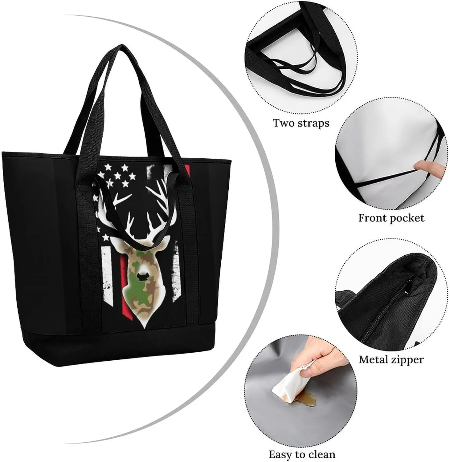 Fashionable Commuter Tote Bag Large Insulated Work Handbag