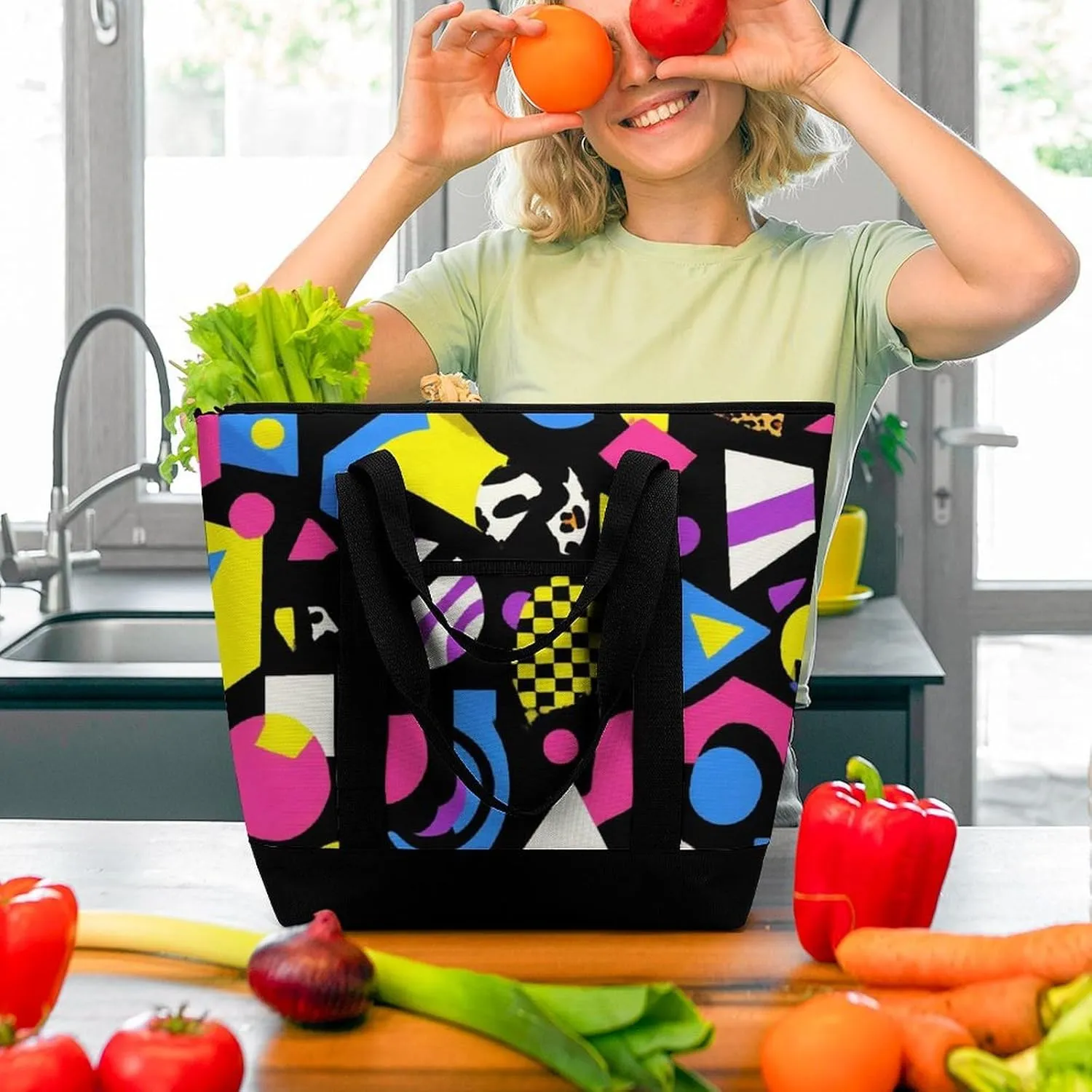 Fashionable Commuter Tote Bag Large Insulated Work Handbag