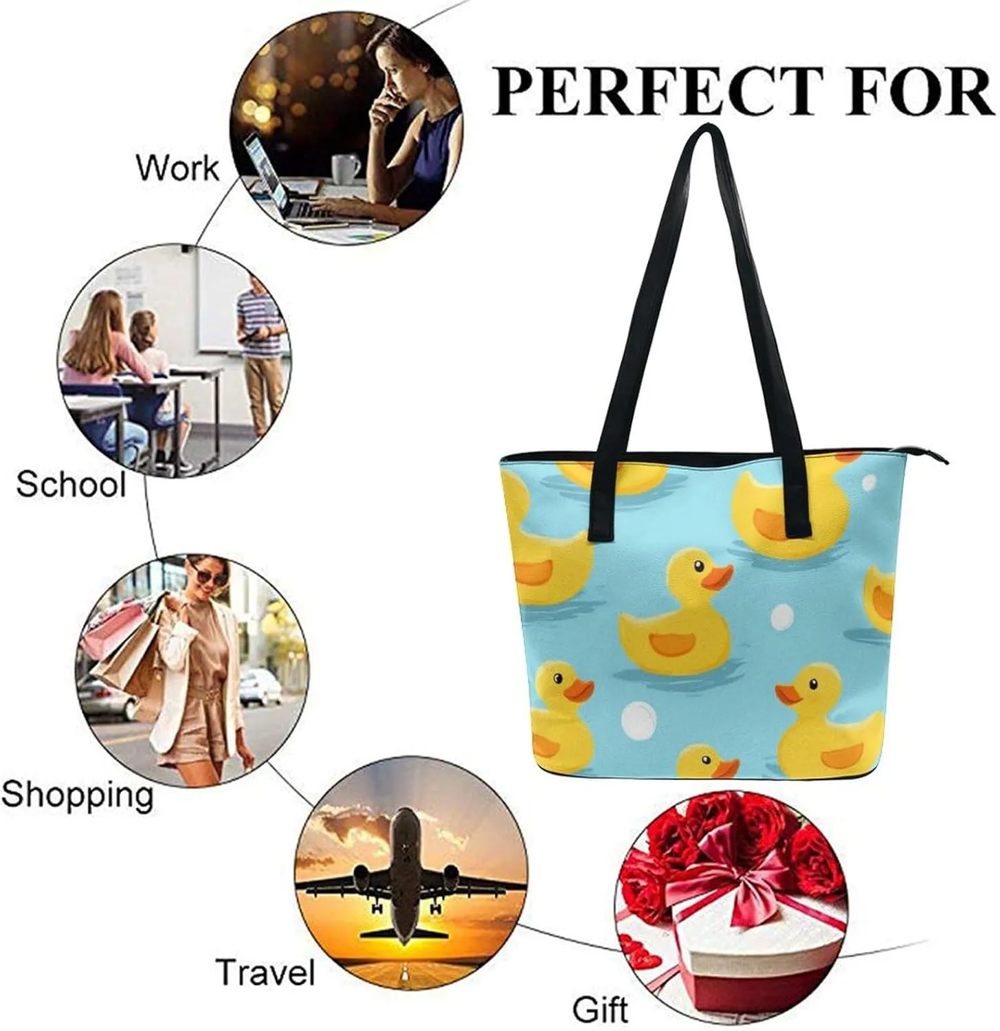 Fashionable Laptop Tote Bag For Women & Men, Large Work Commuter Bag