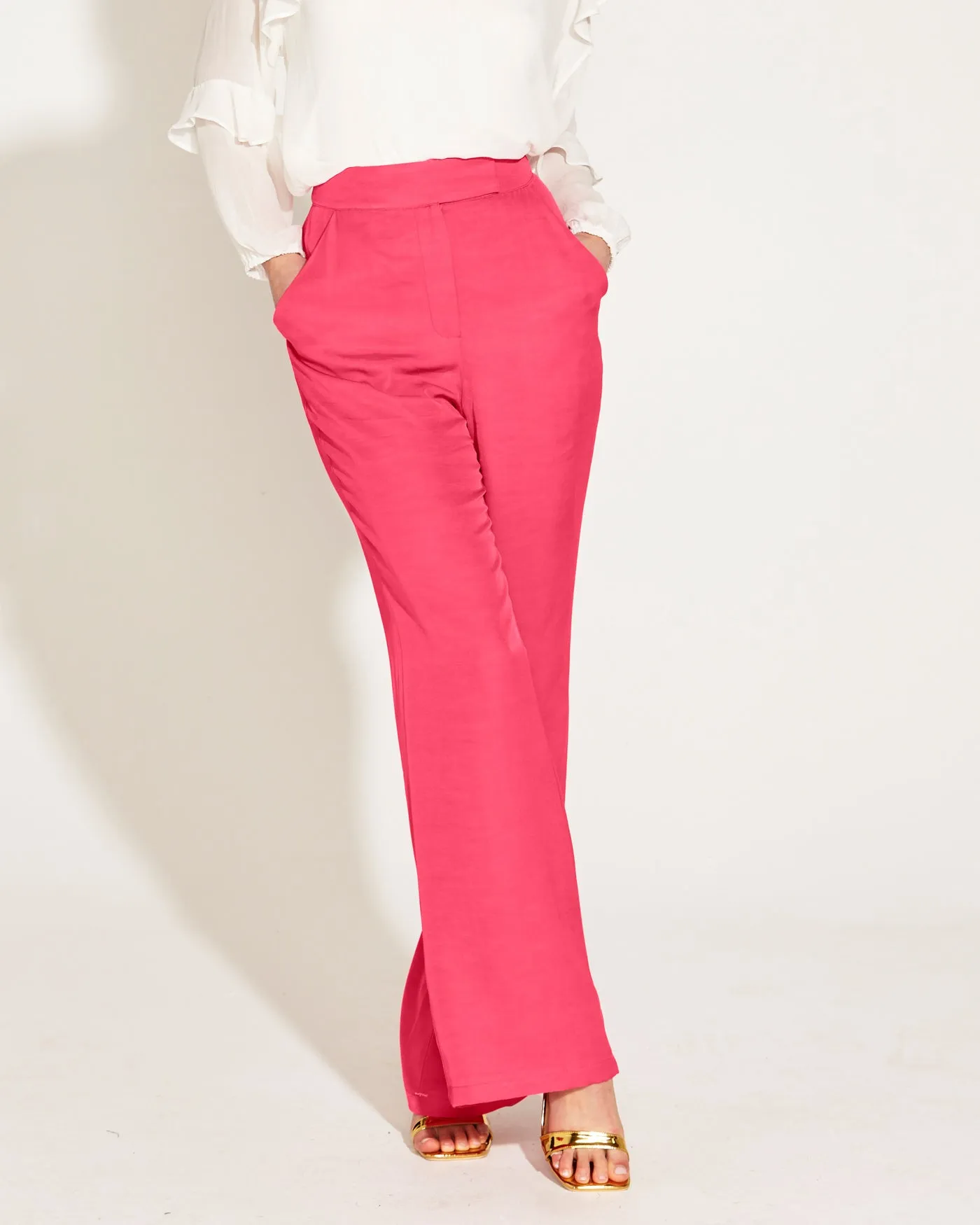 Fate   Becker One and Only High Waisted Flared Pant 17023PWFA - Hot Pink