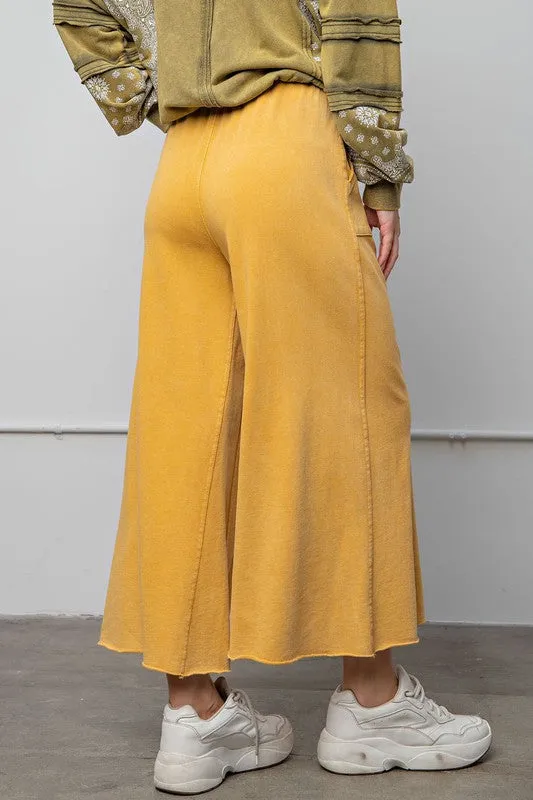 Feeling goody, Washed Terry Knit Wide Leg Pants