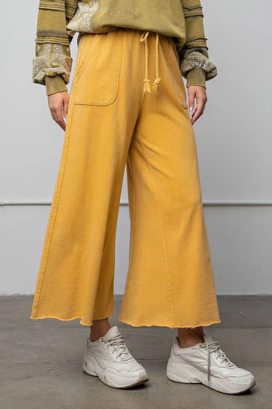 Feeling goody, Washed Terry Knit Wide Leg Pants