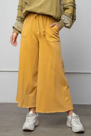 Feeling goody, Washed Terry Knit Wide Leg Pants