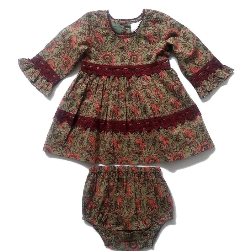 Floral Lace Shift Dress & Diaper Cover