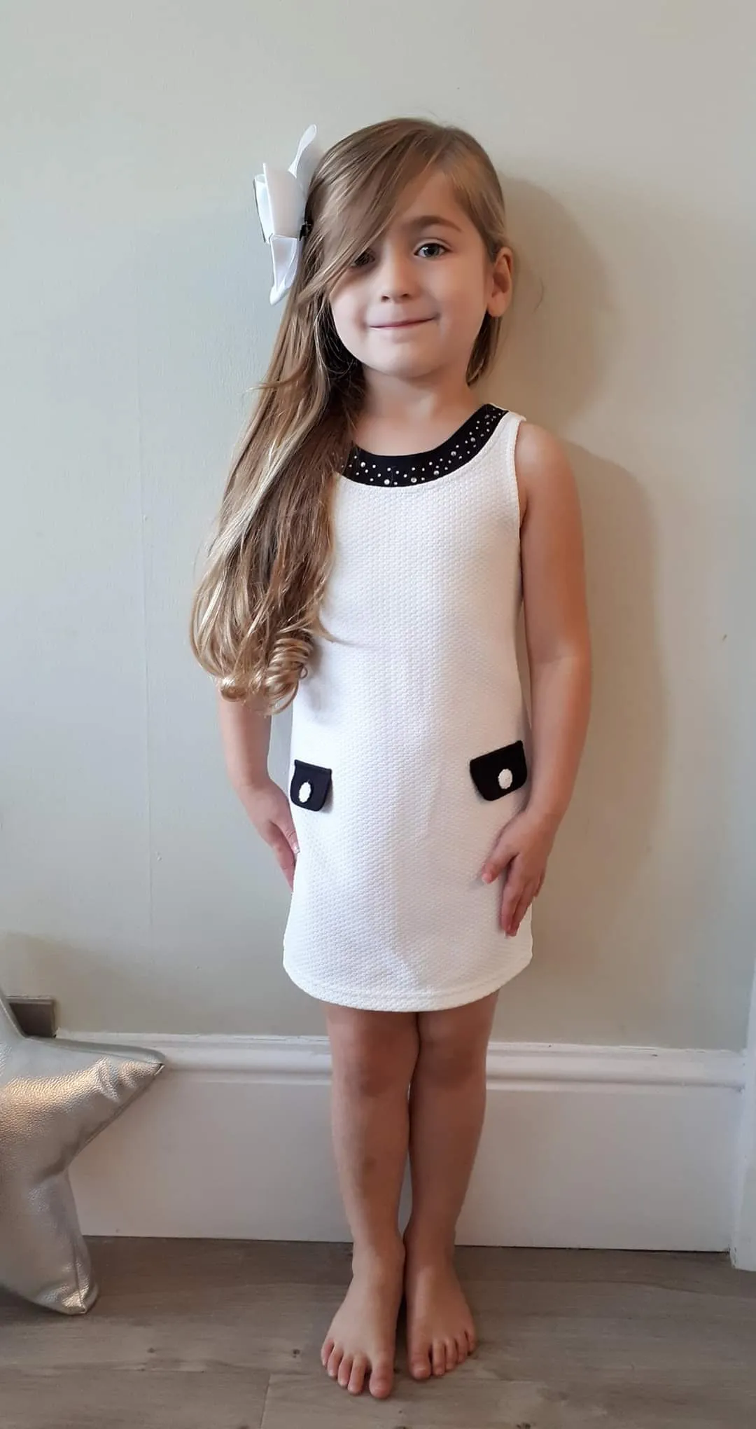 Girl's Faux Fur trim Chequed jacket, Hat and Dress