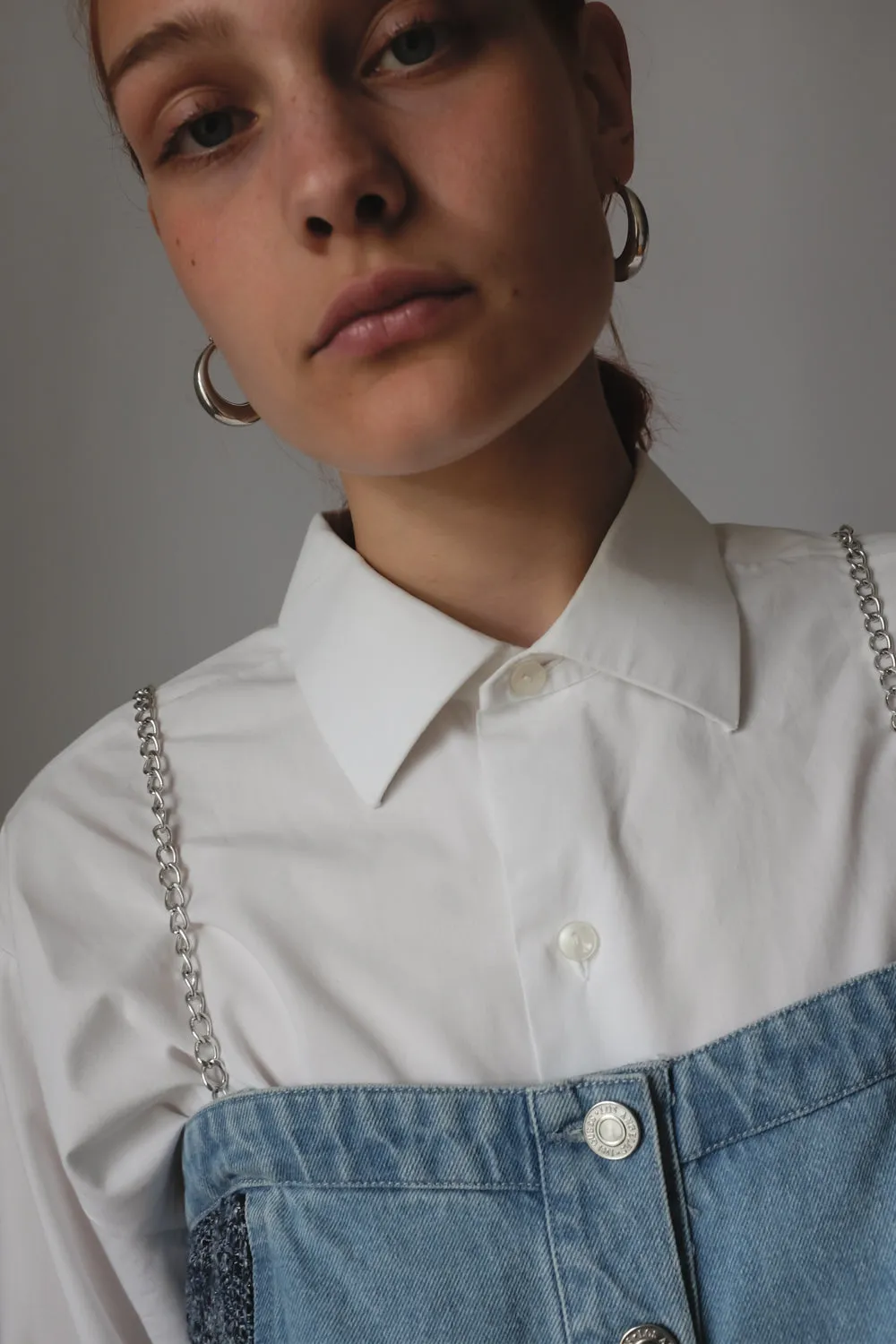 GUESS DENIM CORSAGE TOP