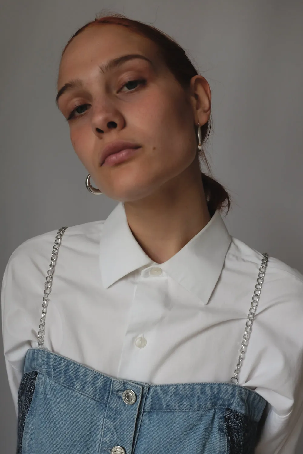 GUESS DENIM CORSAGE TOP