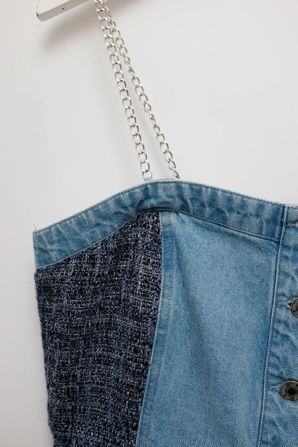 GUESS DENIM CORSAGE TOP