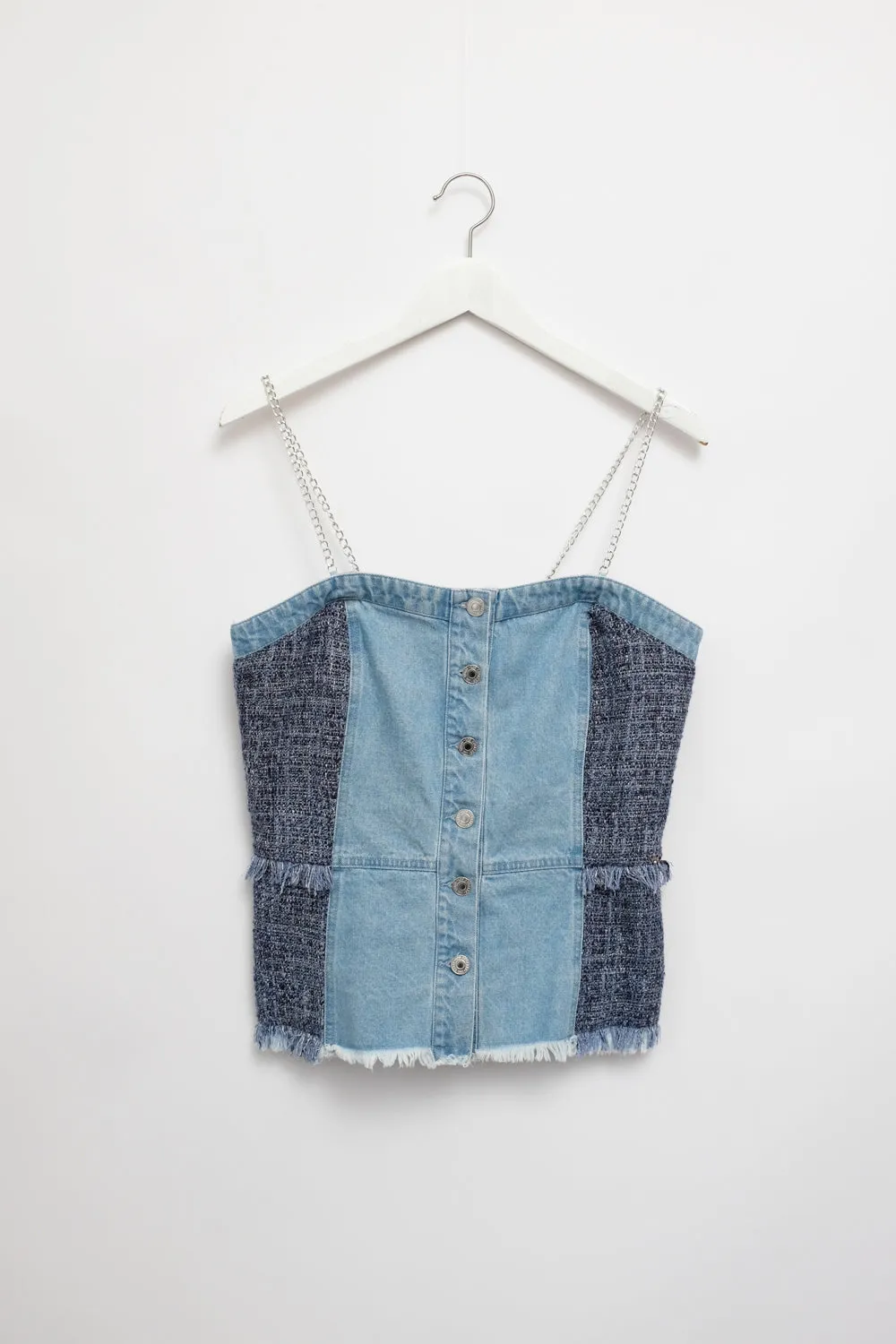 GUESS DENIM CORSAGE TOP