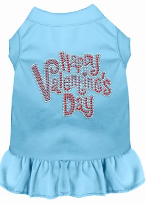 Happy Valentines Day Rhinestone Dress Baby Blue Lg