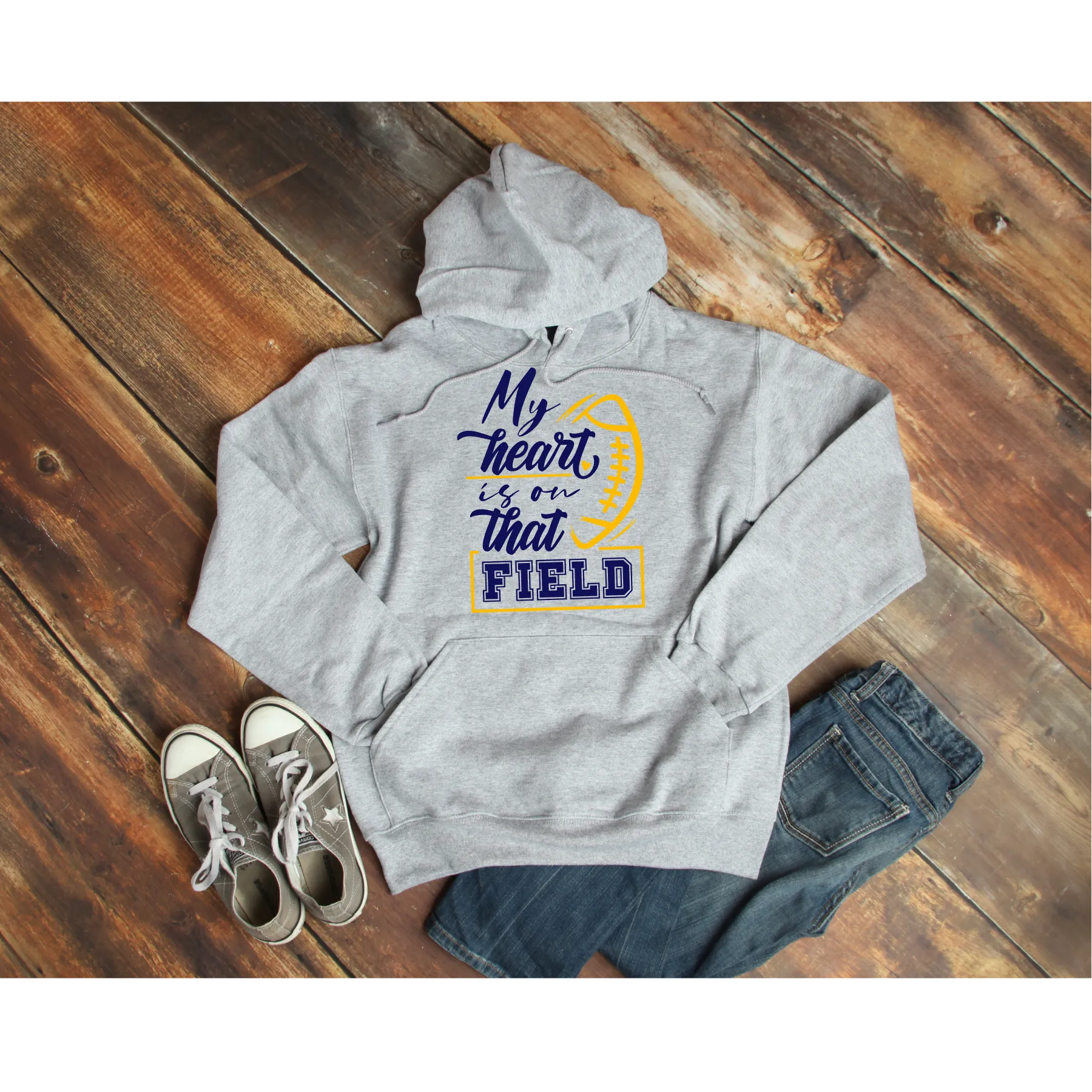 Hearat is on the field Port & Company® Core Fleece Pullover Hooded Sweatshirt w/name & number