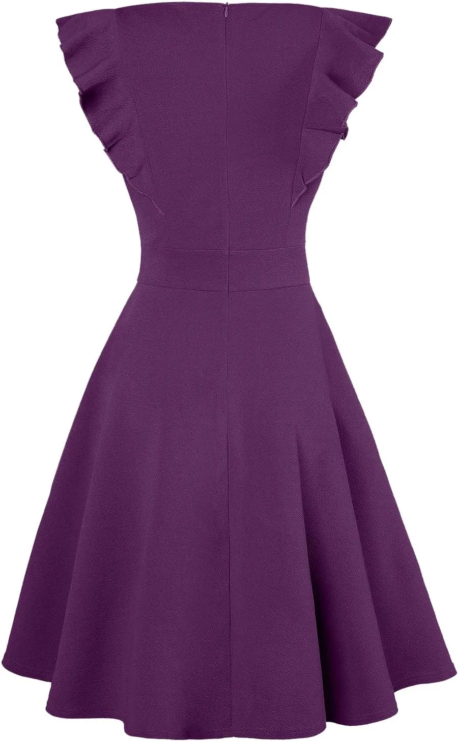 IHOT Women's Vintage Ruffle Floral Flared A Line Swing Casual Cocktail Party Dresses with Pockets