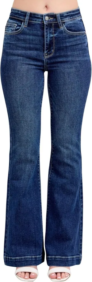 Judy Blue Women's High-Rise Trouser Flare Jeans