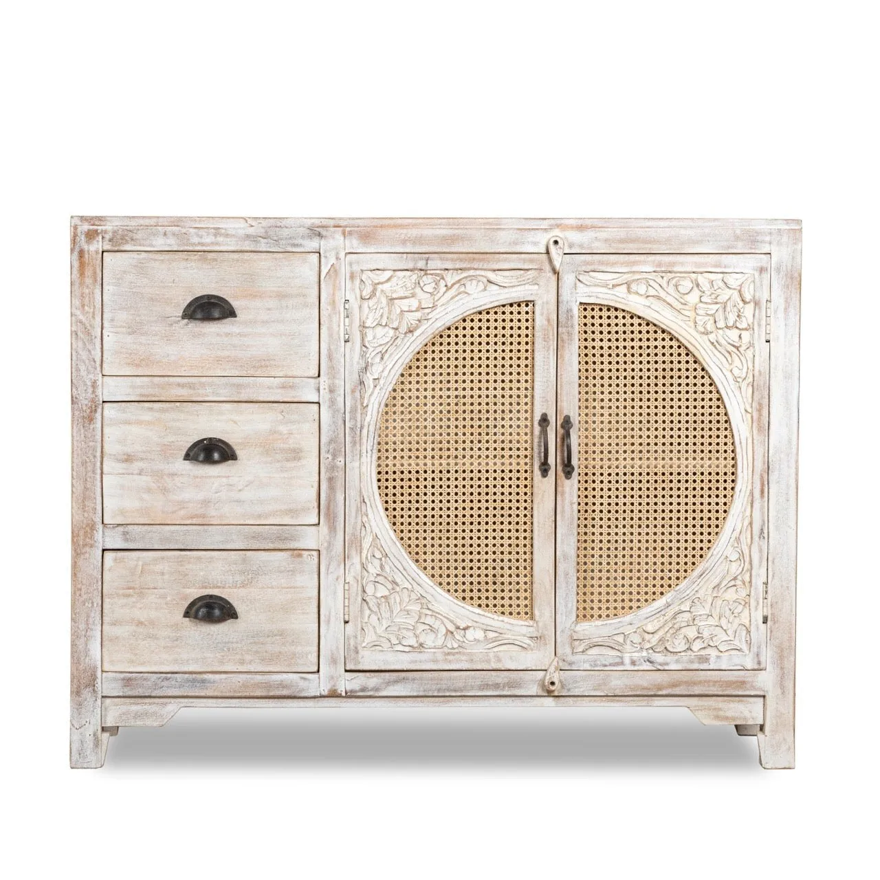 Kalah Hand Carved Solid Wooden Sideboard Buffet 120x40x92cm KLA0124
