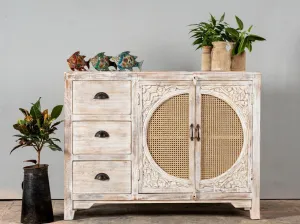 Kalah Hand Carved Solid Wooden Sideboard Buffet 120x40x92cm KLA0124