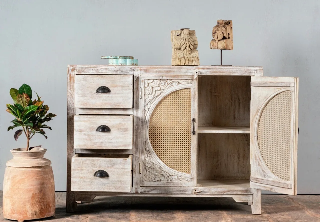 Kalah Hand Carved Solid Wooden Sideboard Buffet 120x40x92cm KLA0124