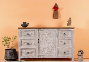 Kalah Hand Carved Solid Wooden Sideboard Buffet 150x90x40cm KLA0140