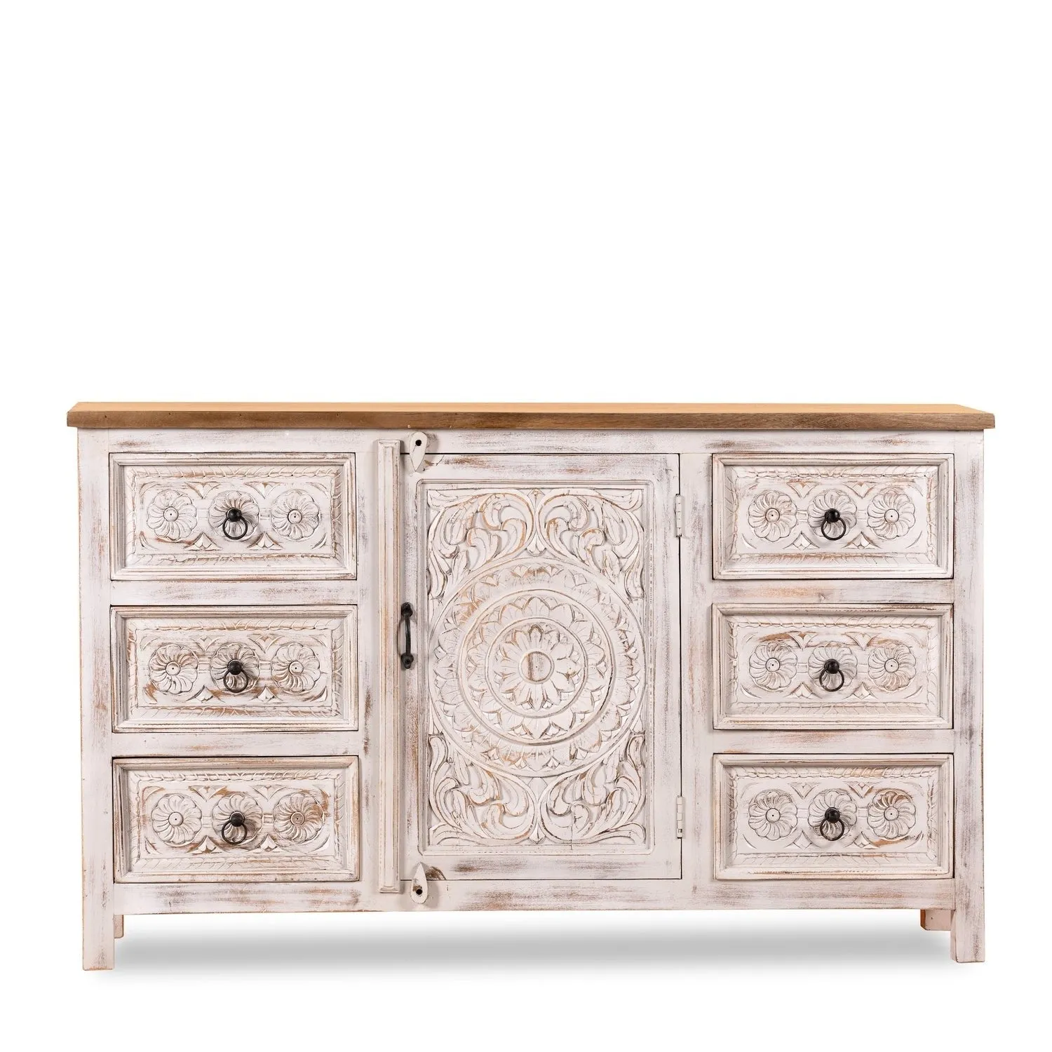 Kalah Hand Carved Solid Wooden Sideboard Buffet 150x90x40cm KLA0140