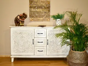 Kalah Hand Carved Solid Wooden Sideboard Buffet 150x90x45cm KLA0135