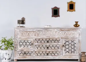 Kalah Hand Carved Solid Wooden Sideboard Buffet 180x100x40cm KLA0157