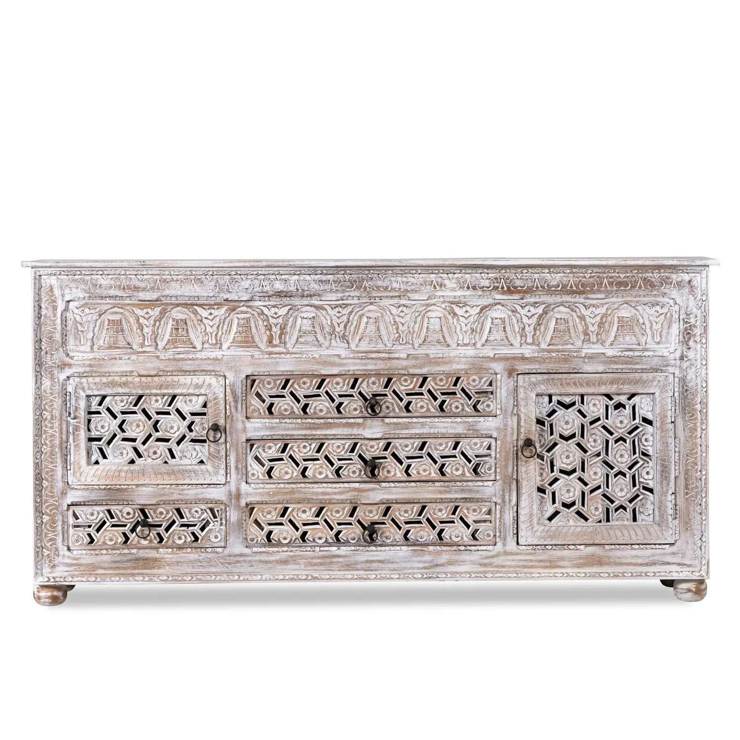 Kalah Hand Carved Solid Wooden Sideboard Buffet 180x100x40cm KLA0157