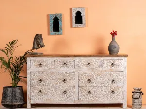 Kalah Hand Carved Solid Wooden Sideboard Buffet 80x153x40cm KLA0145