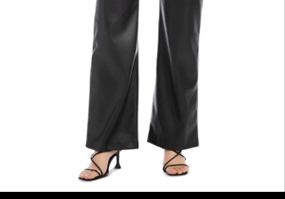 Karen Kane Wide Leg Faux Leather Pants Black