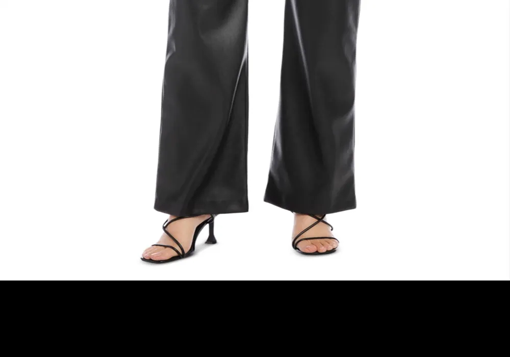 Karen Kane Wide Leg Faux Leather Pants Black