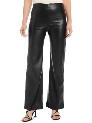 Karen Kane Wide Leg Faux Leather Pants Black