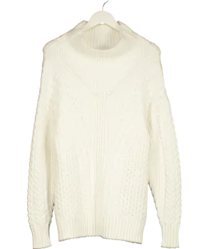 Karen Millen Cream Cable Knit Jumper UK XS