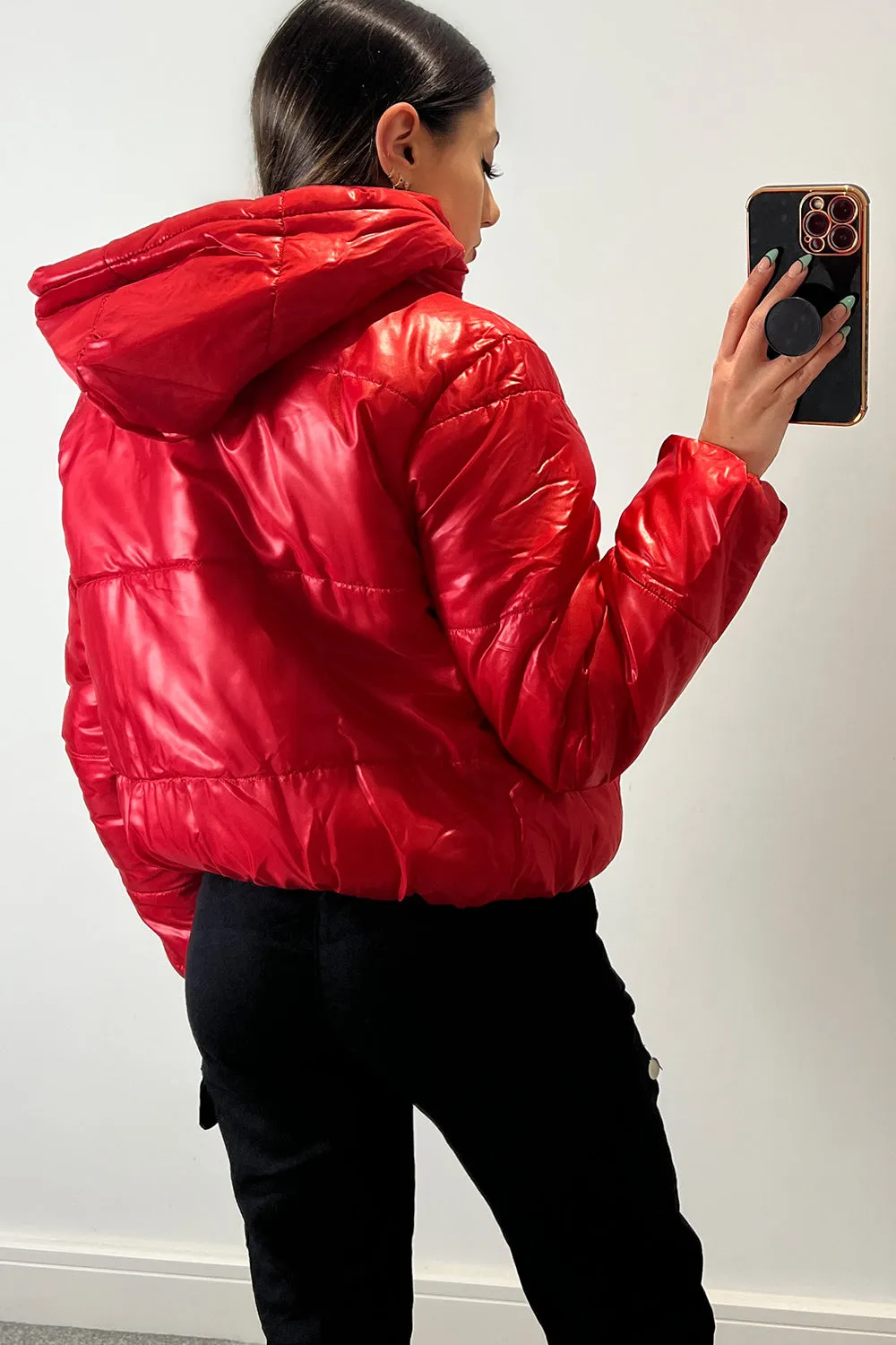 Kimmie Red Padded Hooded Puffer Coat